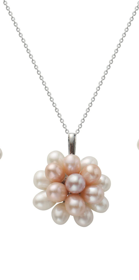 Floral Oval Pearl Set Necklace and Earrings (Purchase Individually) - House Of Pearls